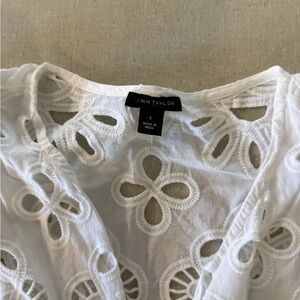 Ann Taylor White Eyelet Top